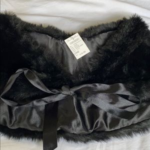 Black fur shawl
